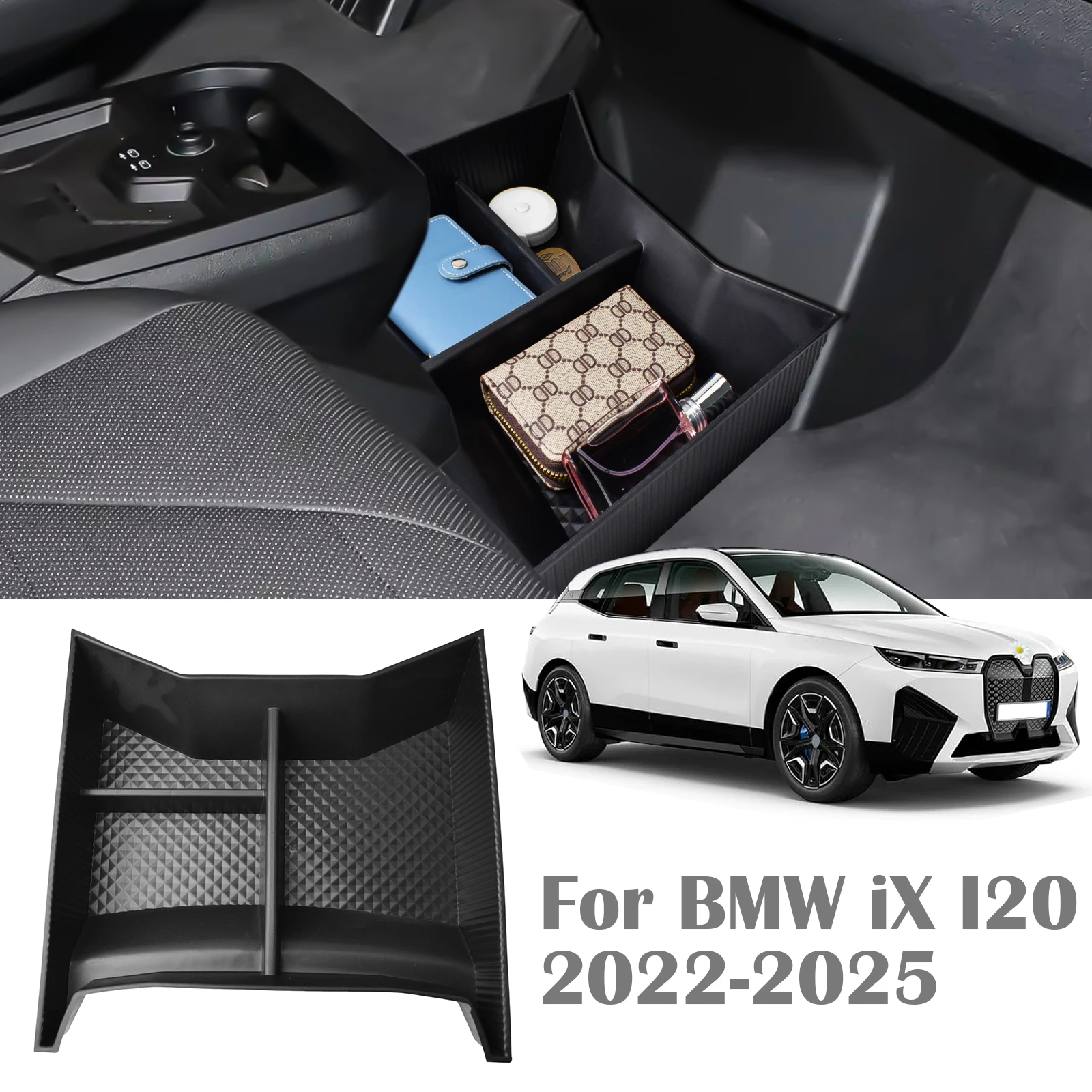 

For BMW iX I20 2022 2023 2024 2025 Center Console Lower Tray Car Floor Center Console Organizer Lower Storage Box Accessories