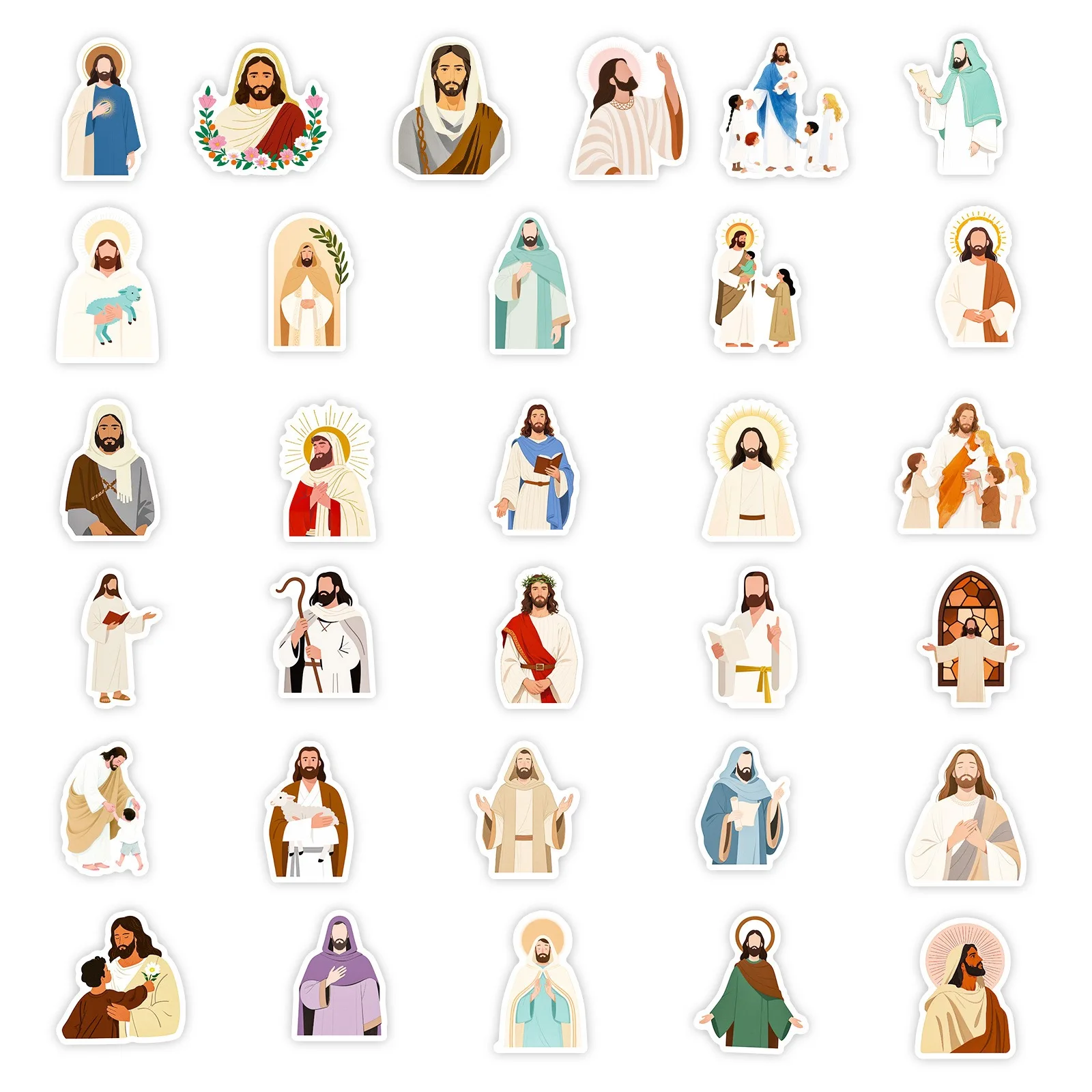 Pegatinas cristianas de Jesús, Biblia, Dios, calcomanías artísticas para ordenador portátil, teléfono, álbum de recortes, botellas de equipaje, Graffiti decorativo resistente al agua, 10/56 Uds.