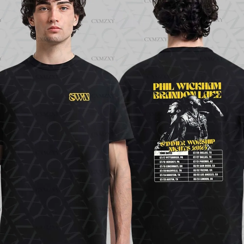 

Phil Wickham Brandon Lake Summer Worship Night 2025 Tour Dates 100% Cotton T-Shirt Gift Fan