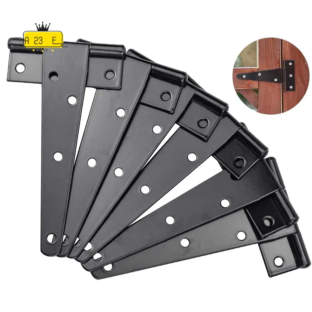 

Комплект из 6 усиленных Т-образных петель A23E, 150 мм (6 дюймов), металлические Т-образные петли с винтами для дверей сараев, садовых ворот