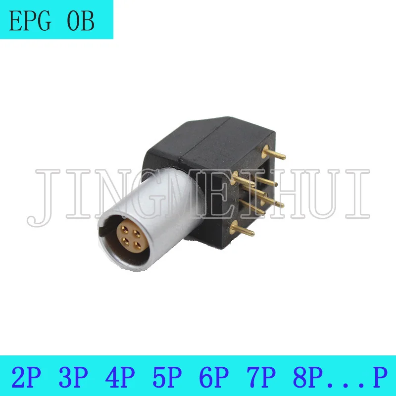 

90 Degree Pin EPG.0B.2P 3P 4P 5P 6P 7P 9P Push-pull Self-locking Female Socket Connector For PCB Printed Circuit Board