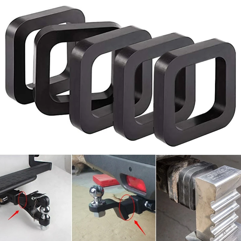5pcs Pad 2 Inch Hitch Receiver Muffler Trailer Link Damping Rubber Block for Adjustable Ball Mounts Reduce Noise