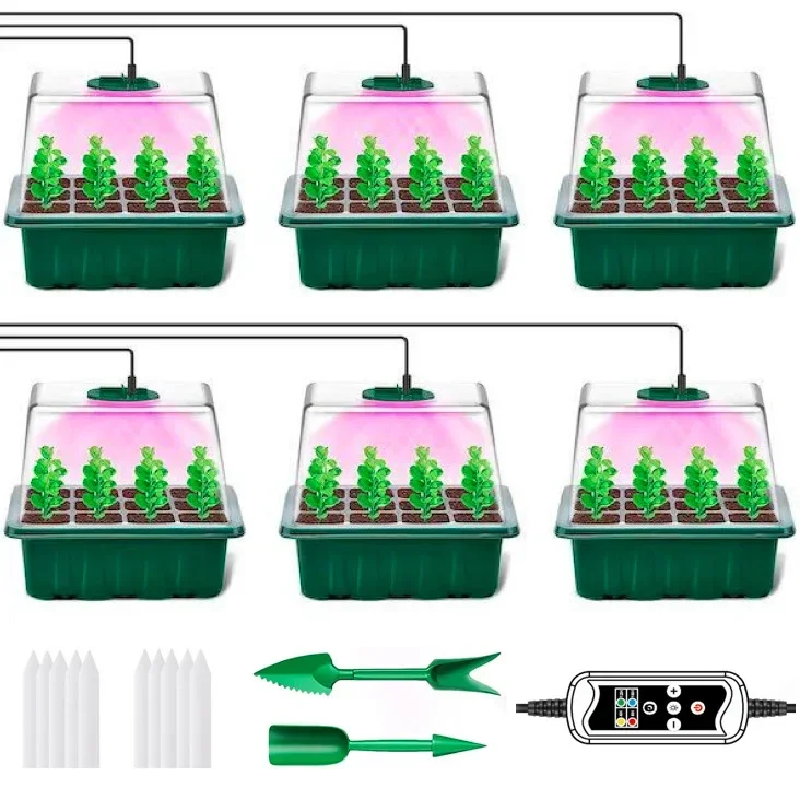 Hot Selling Seed Starter Tray Box with LED Grow Light Nursery Pot Seedling Germination Planter Adjustable Ventilation Humidity