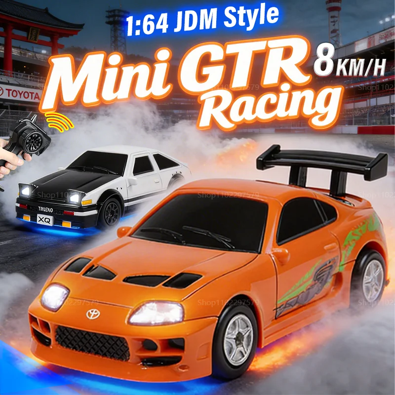 Mini 86 Racing RC Drift Cars 1/64 Scale 360° Spin Remote Control Mini Car High Speed Drift Vehicle Kids Toy Great Birthday Gifts