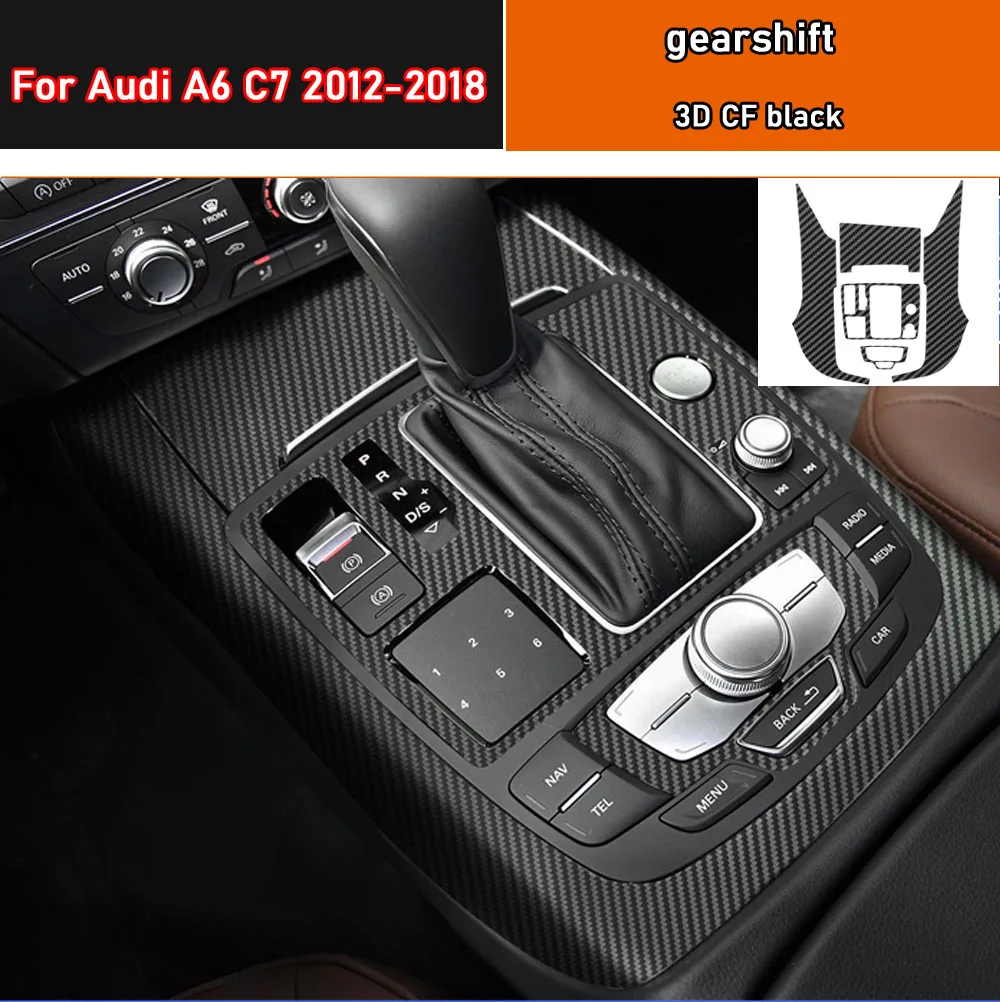 Car Styling Accessories Automobile gear panel decorative stickers For Audi A6 C7 2012-2018