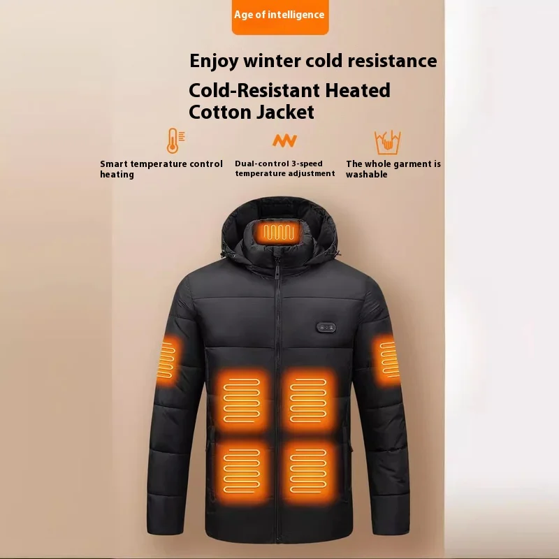 

New Winter USB Intelligent Heating Cotton Jacket Triple Temperature Control Comfortable Trendy Cold Resistant Warm Dual Control