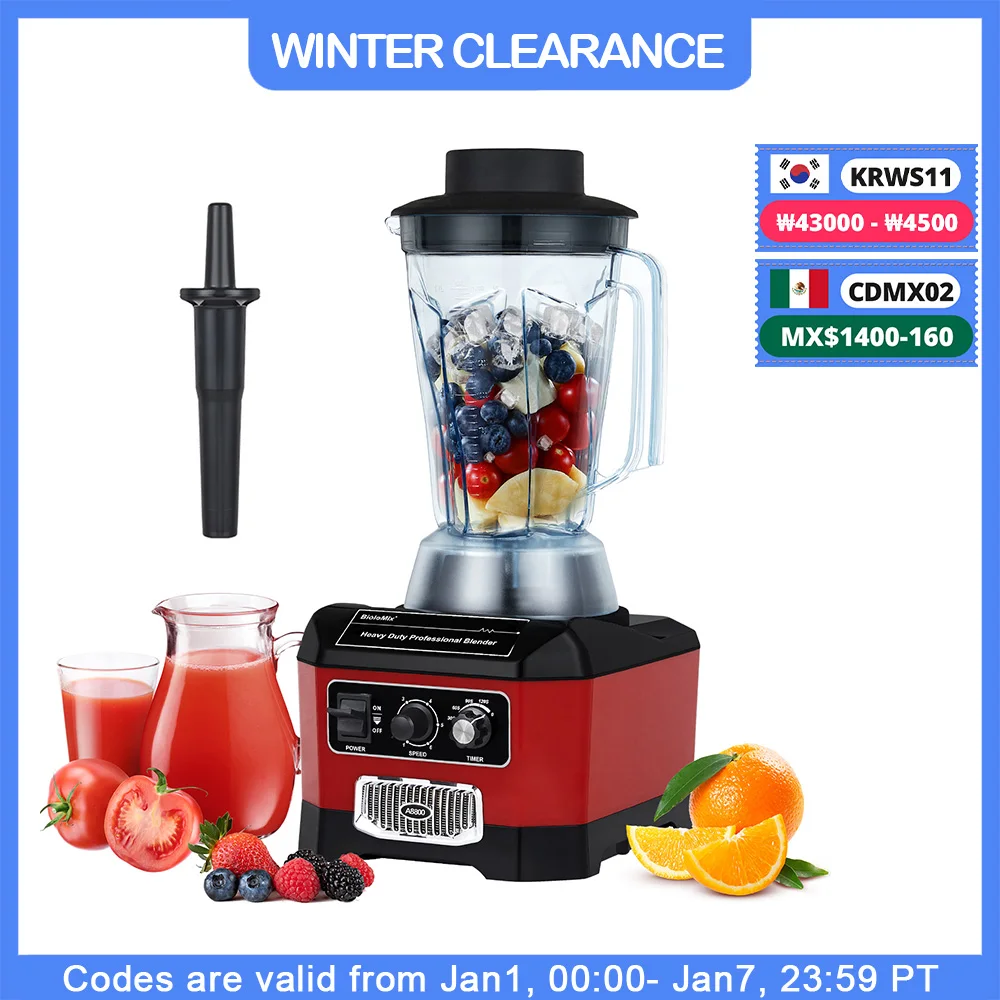 【7 Years Warranty】BPA Free Heavy Duty 2200W Professional Commercial Bar Blender Food Mixer Juicer Ice Crusher Smoothie Maker