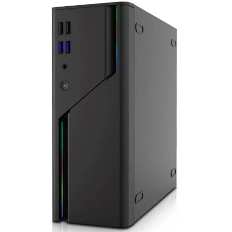 A09R Mini Computer Desktop Leeres Gehäuse 4USB Unterstützung Kleines 1U Netzteil Itx Hauptplatine 5V ARGB Panel