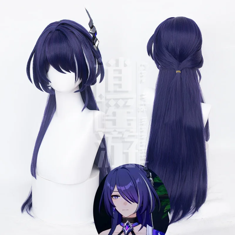 

Acheron Cosplay Wig 70cm Long Straight Wig Purple White Wig Cosplay Anime Cosplay Wigs Heat Resistant Synthetic Wigs