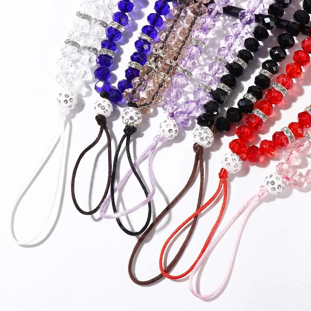 

Charm Crystal Beads Key Lanyards Hand Wrist Lanyard Mobile Phone Chain Crystal Phone Straps Mobile Phone Straps Phone Lanyards