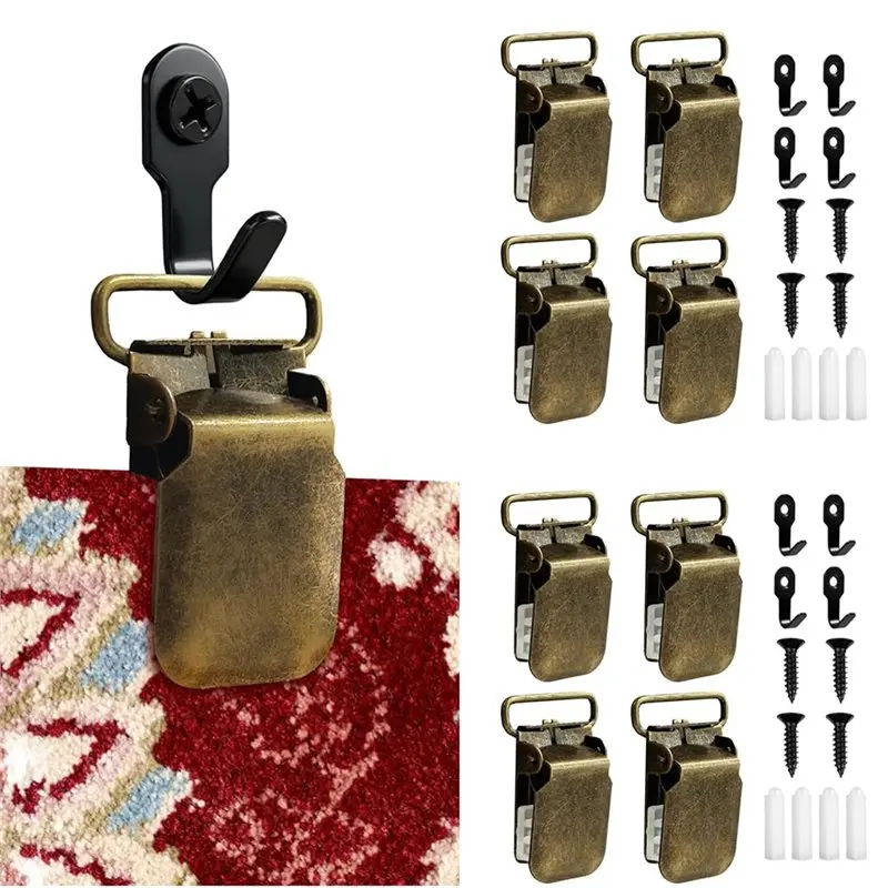 AB46-Rug Hangers For Walls For Carpet Hangers Clamps Wall Curtains Drapery Quilting Textile Wall