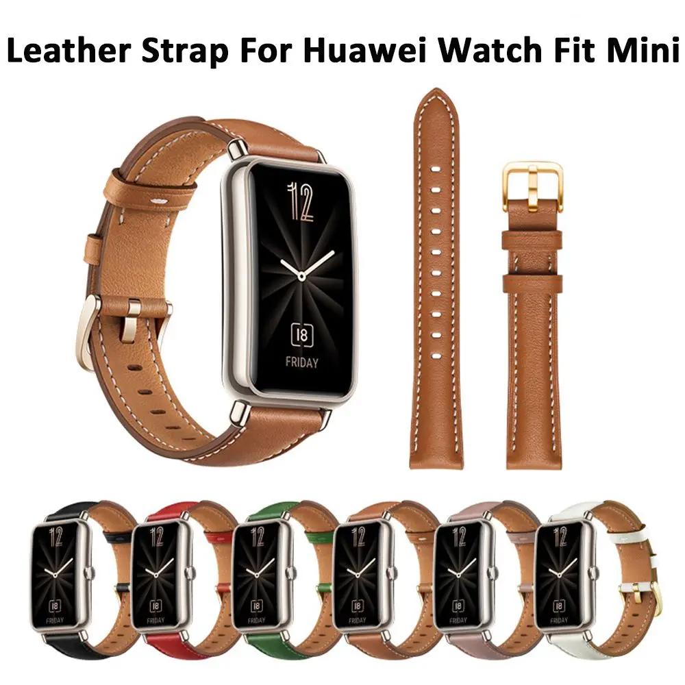 Correa de cuero para Huawei Watch Fit Mini, pulsera de bucle, correa de cuero genuino para Huawei Smart Watch Fit Mini Corre