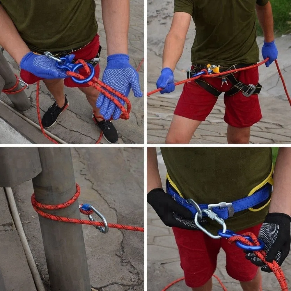 

Утолщенная страховочная веревка 10 мм, статическая высокопрочная альпинистская веревка с 2 стальными крючками, альпинистская веревка на открытом воздухе