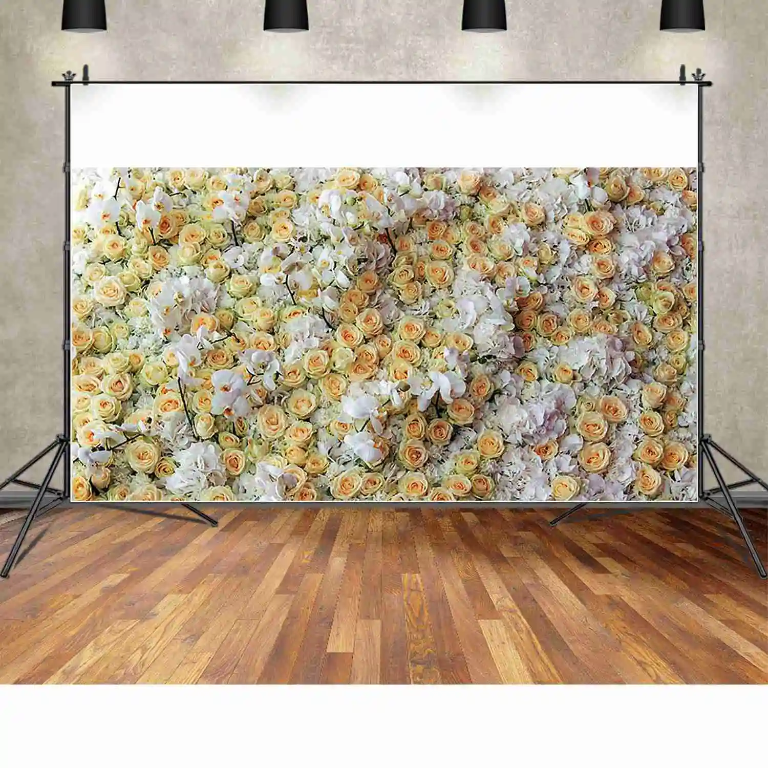 MOON.QG Fondo de cabina de fotos de flores de primavera, pared de hierba verde, decoración de cumpleaños, fondo de estudio fotográfico, accesorios de fotografía de boda