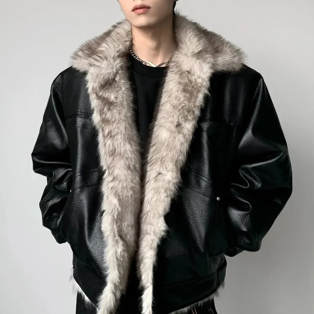 Heren winterjas Warm namaakbont Katoenen jas Mode Dagelijks Comfortabel Amerikaans Eenvoudig Jeugdbont Losse veelzijdige jas 2023 Nieuw