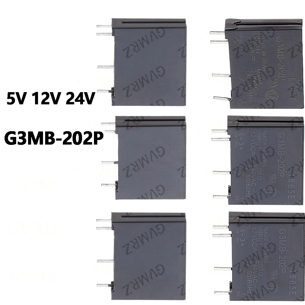 5V 12V 24V DC-AC Solid State Relay Module G3MB-202P G3MB 202P SIP SSR AC 240V 2A Snubber Circuit Resistor Relay Switch