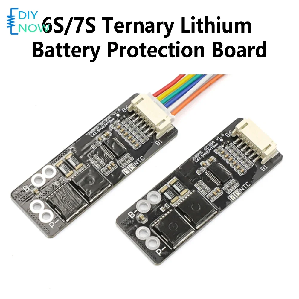 6S/7S Li-ion Lithium Battery Protection Board BMS with NTC Sensor 30A for Electric Scooter Skateboard Ebike Safeguard Safety