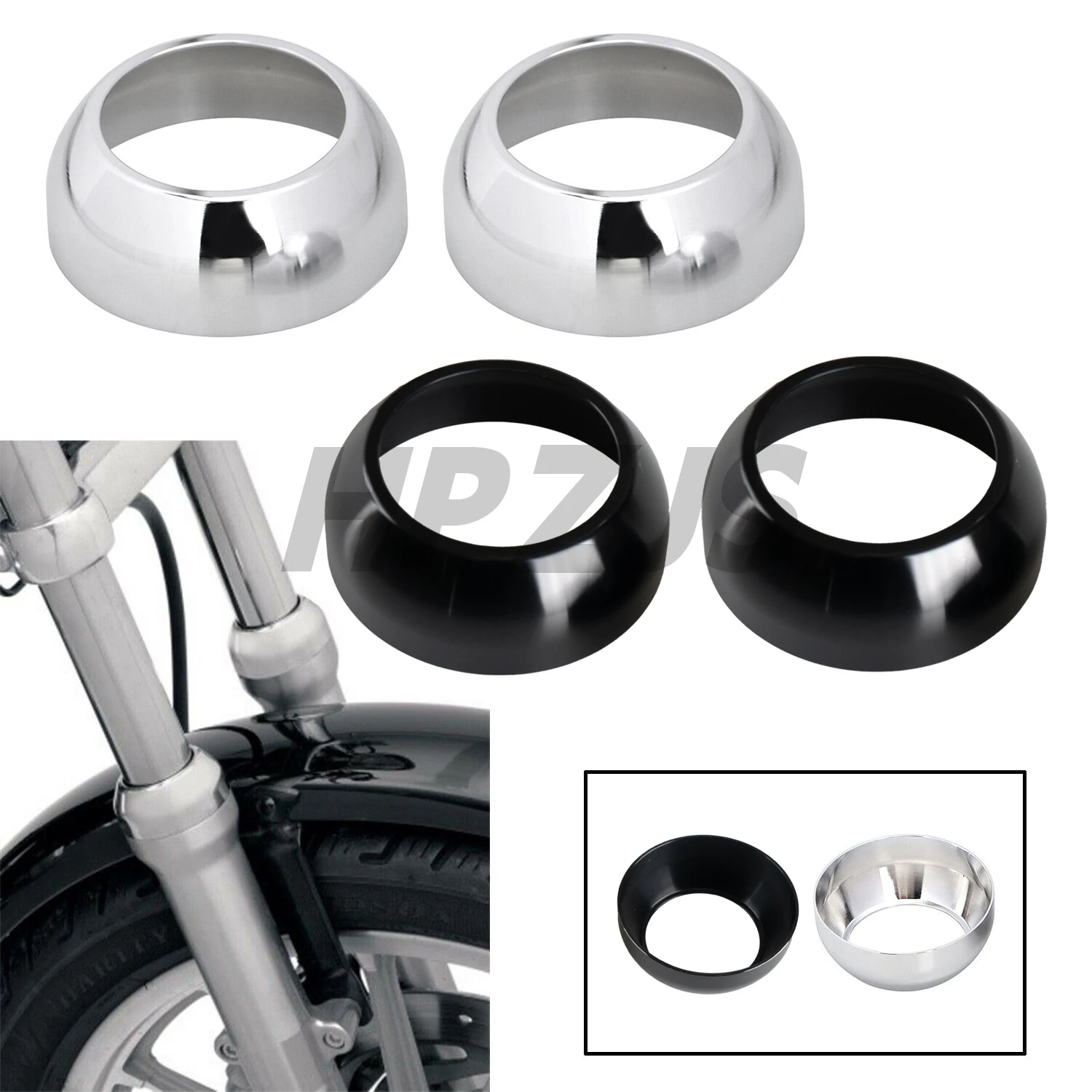 

41 mm Aluminum Front Fork Boot Caps Cover For Harley Motorcycle Dyna Wide Glide FXDWG Night Train Softail FXSTS Chrome/Black