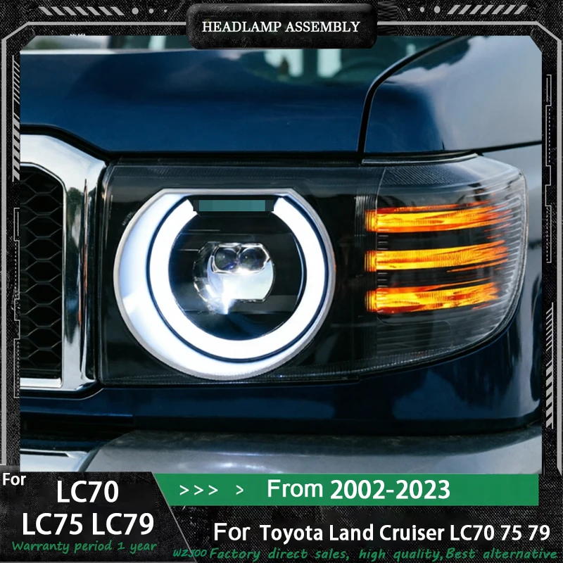

Car Front Lights For Toyota Land Cruiser Led Headlights 70-Series LC70 LC75 LC79 Headlamp Assembly 2002-2023 Auto Accessories