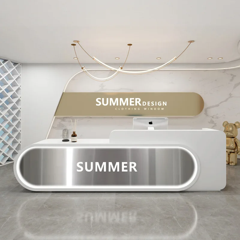 

Light Luxury Modern Reception Desks Elegant Lacquer Table Yoga Reception Desks Studio Beauty Salon Office Furniture Военное Дело