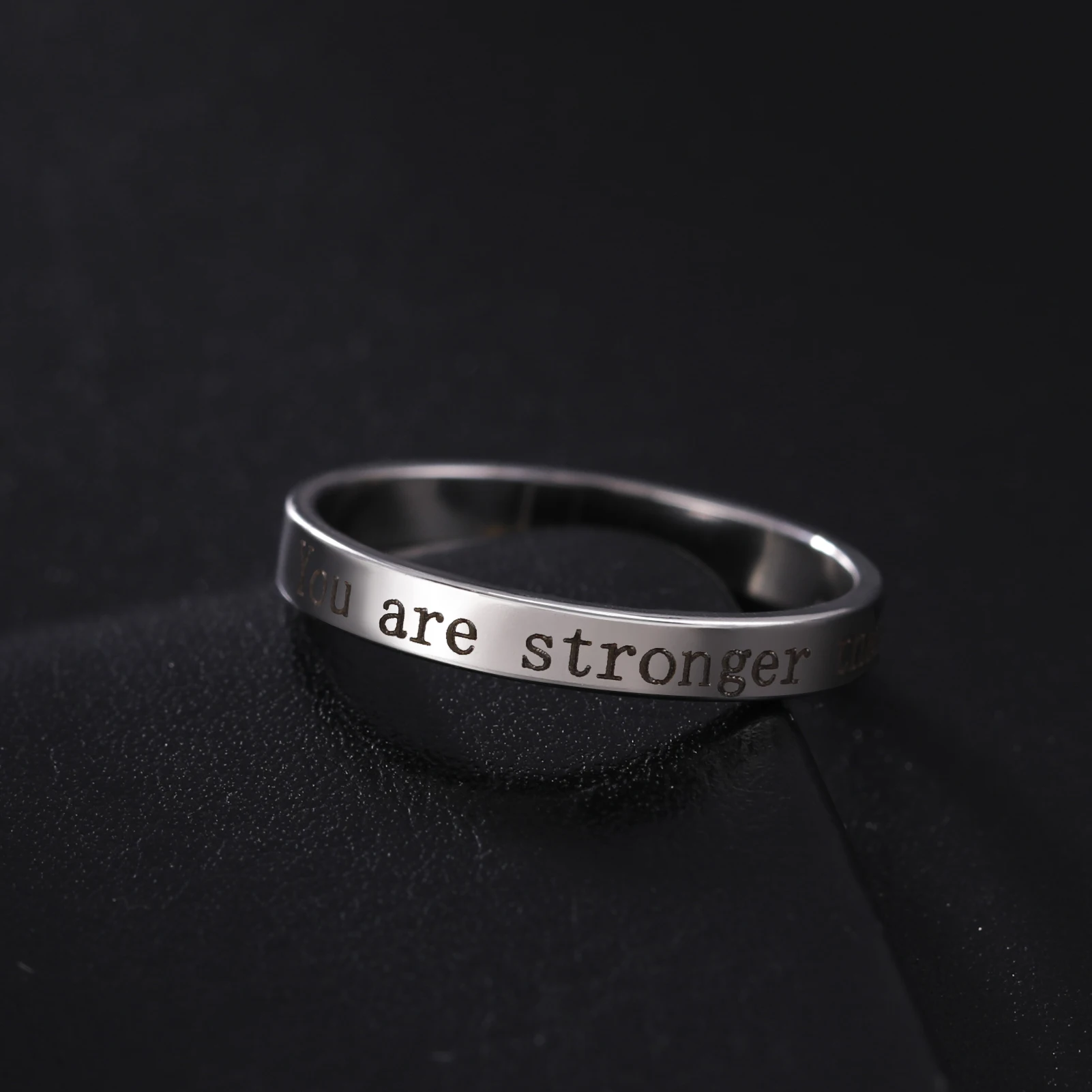 Cooltime Positive Words Inspirierender Ring für Damen und Herren, Edelstahl-Fingerringe, Modeschmuck, Freundschaft, Verlobungsgeschenk – Detail 8