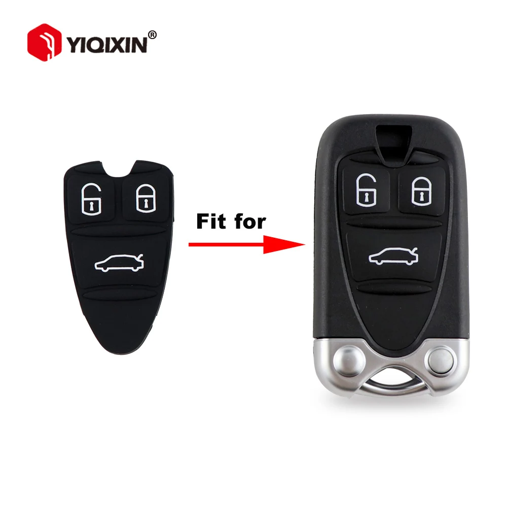 YIQIXIN 3 Buttons Silicone Rubber Pad For Alfa Romeo 159 Brera 156 Spider Black Smart Card Housing Auto Replacement Car Key Pads