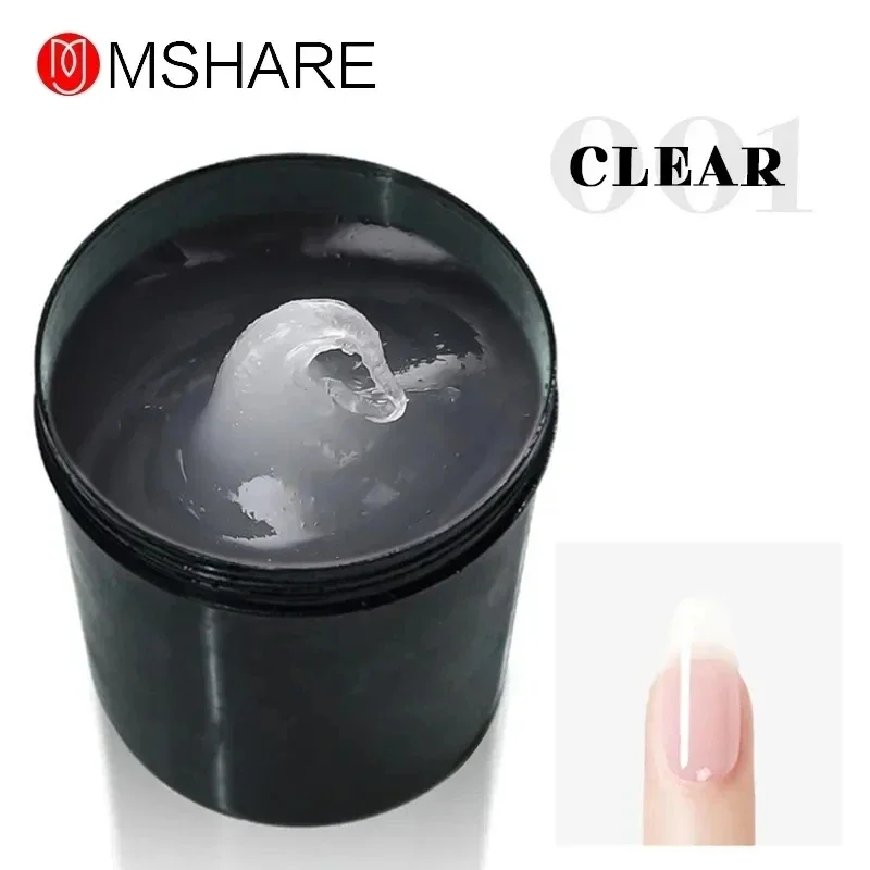 MSHARE 250 g gel acrílico transparente, gel duro para extensión de uñas, rosa, nude, blanco, acrigel libre de HEMA y TPO, gel constructor para uñas francesas