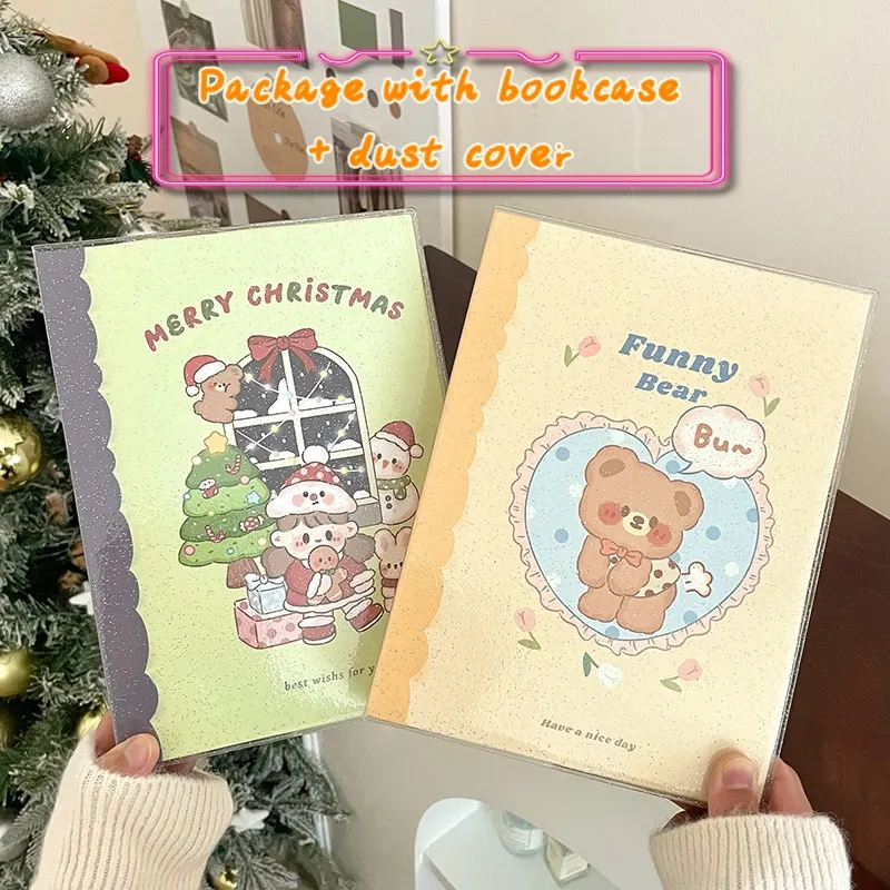 SKYSONIC Kawaii A5 Binder Collect Book Jounral Hard Cover INS Bandage Photocards Stickers Organzier Bear Rabbit Diary Stationery