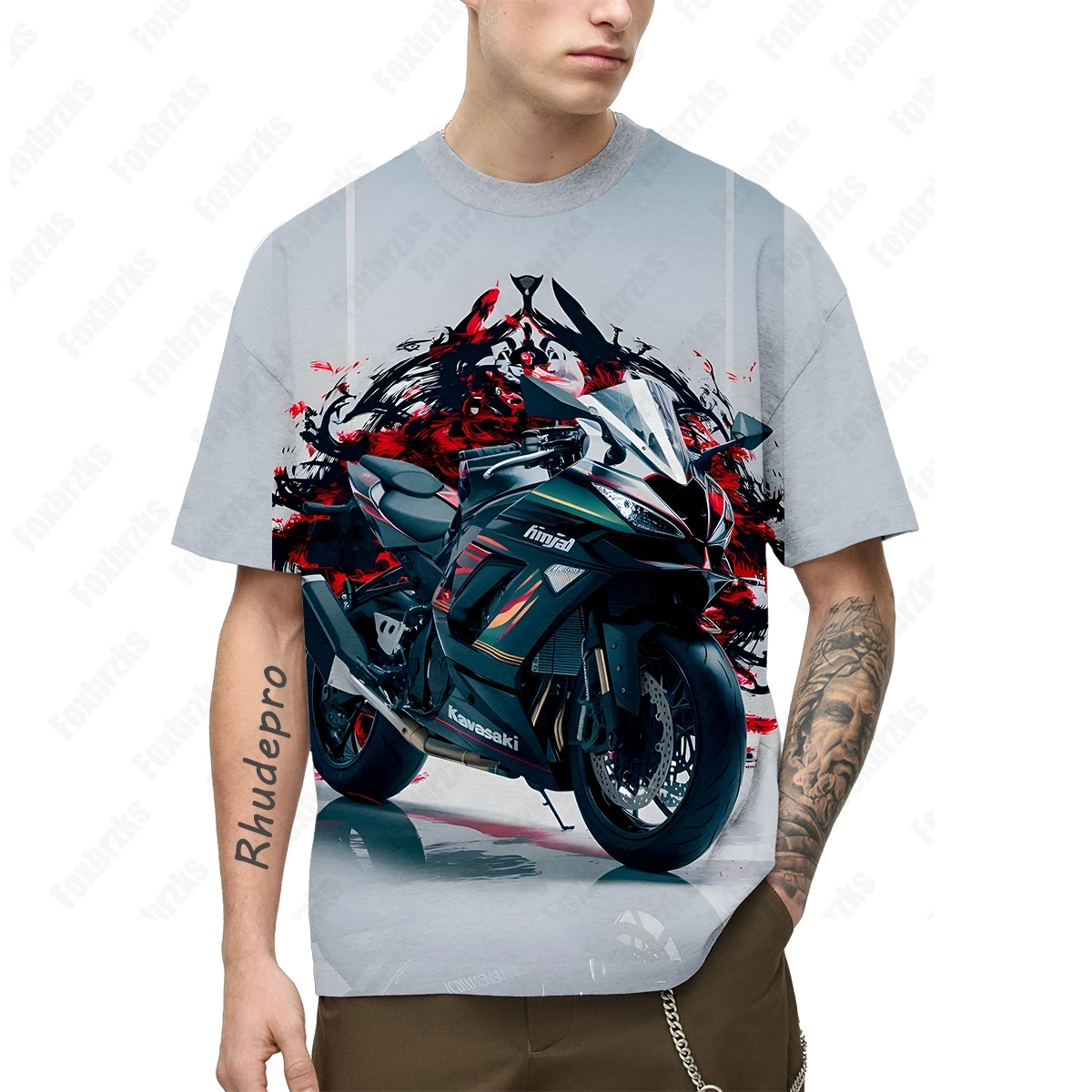 T-shirt de moto Kawasakis à manches courtes, vêtements de cyclisme décontractés purs, course d'été, demi-manches, polyvalent, nouveau, 2024