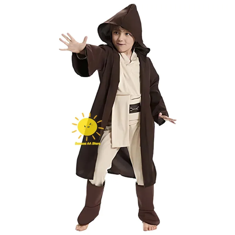 2025 11 야수 왕국 영화 나이트 스타 워즈 코스프레 의상 제다이 주문 브라운 슈트 망토 벨트 할로윈 카니발 코