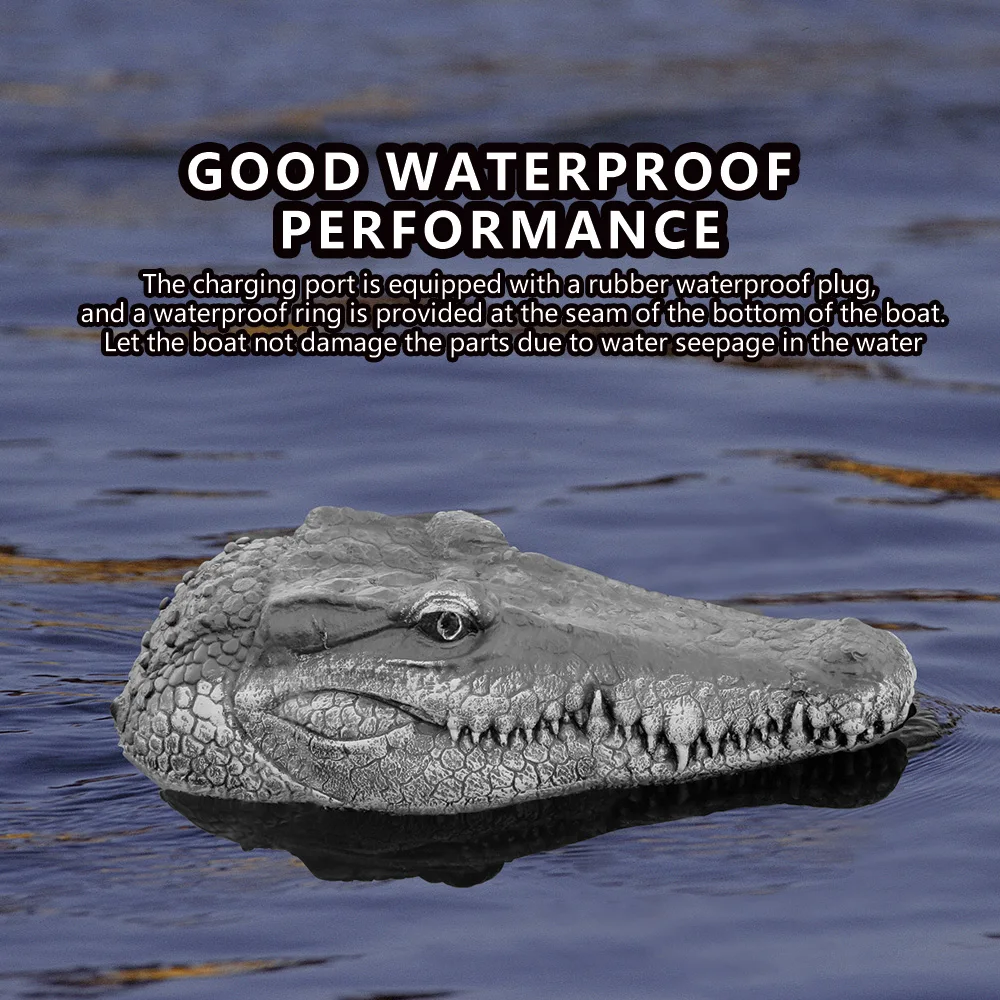 Flytec V005 RC Boat 2.4G Remote Control Electric Racing Boat for Pools with Simulation Crocodile Head Spoof Toy