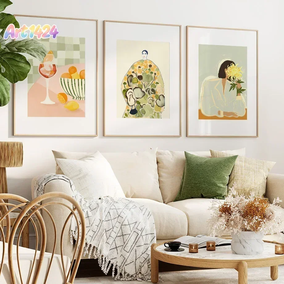 Woman Apricot Lemon Papaya William Morris Botanical Wall Art Aesthetics Print Canvas Painting Posters for Living Room Decor
