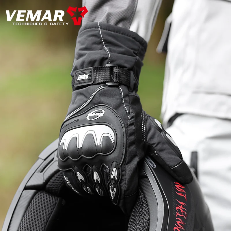 Vemar New Motorcycle Winter Warm Thick Gloves Outdoor Sport Ski Guantes Bike Scooter Riding Motorbiker 100% Waterproof Glove