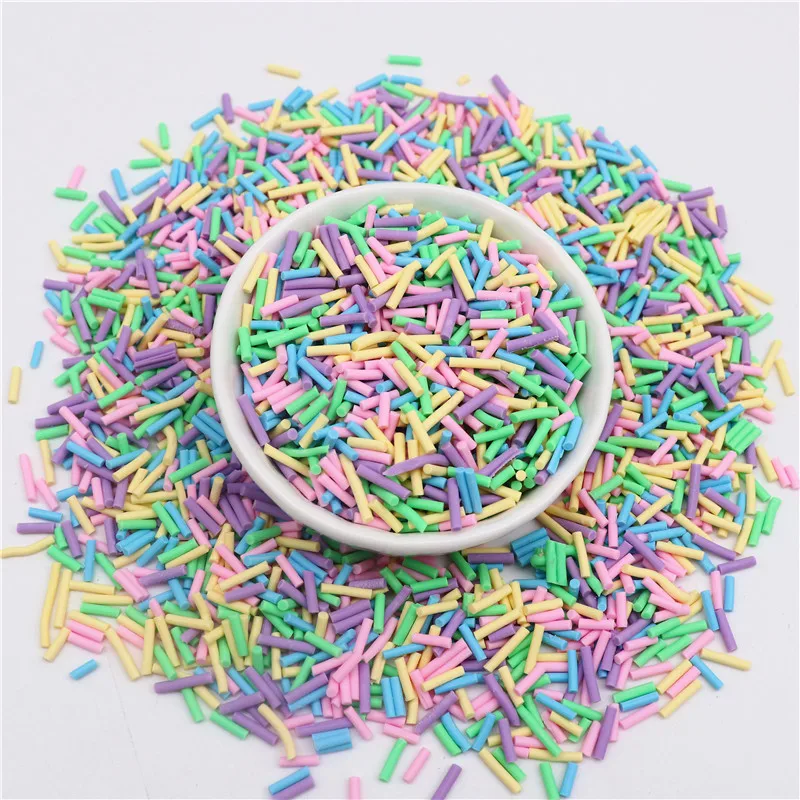 Colourful Mix Cylindrical Polymer  Slices Sprinkles For Slime Filling Clay DIY Crystal  Crafts Tiny Plastic Klei Accessory