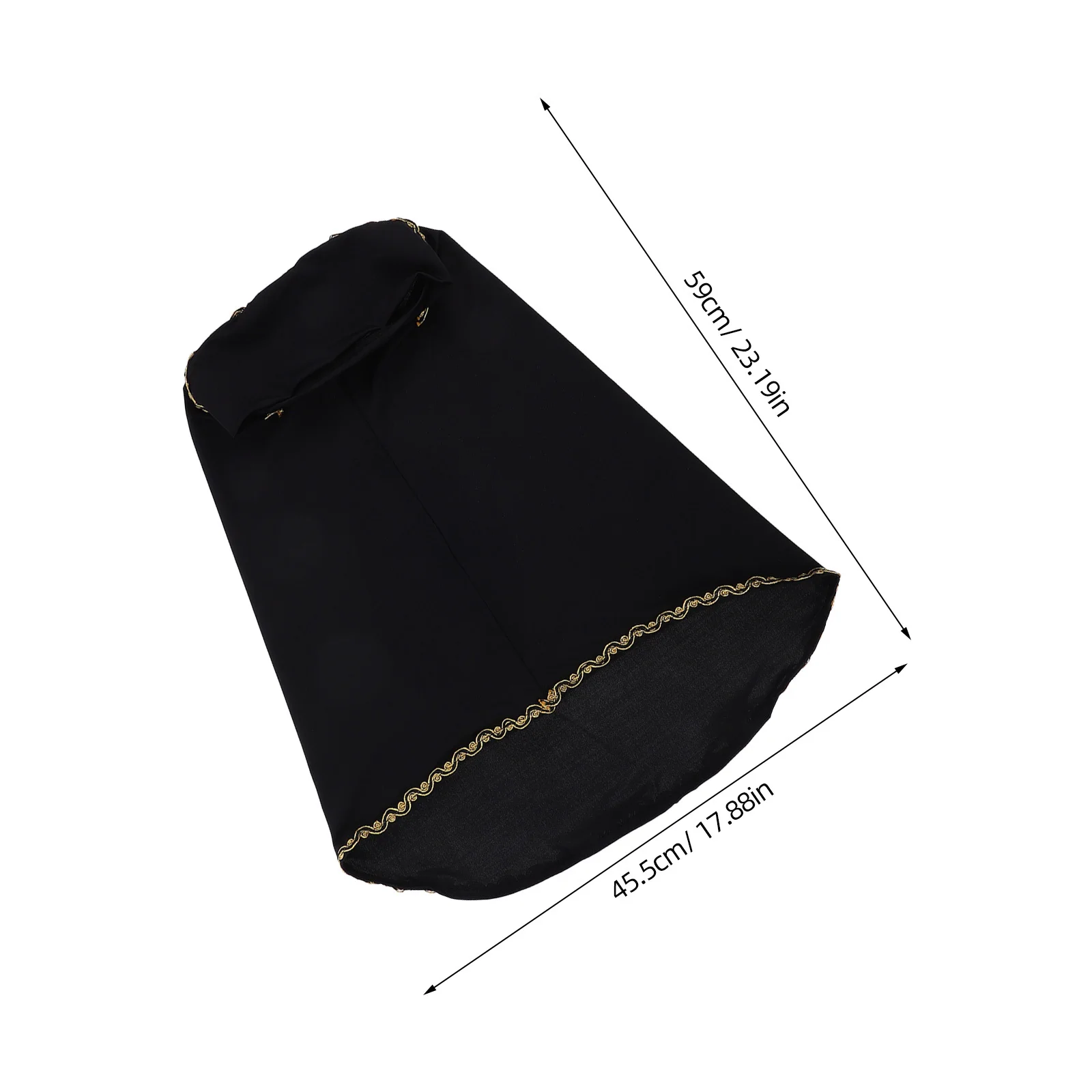 قبعة حجاب عمامة إسلامية غطاء سفلي بلون ذهبي مزخرف للذقن خفيفة الوزن قابلة للتنفس غطاء للرقبة وشاح رأس رياضي خارجي