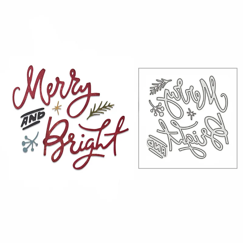 New 2022 Writing Christmas Art Font Metal Cutting Dies For DIY Scrapbooking and Card Making Embossing Craft Decorative No Stamps