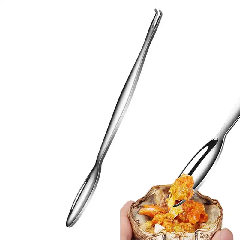 Tenedores de cangrejo pequeños de acero inoxidable, juego de herramientas para comer cangrejo, herramientas para mariscos, tenedores de comida marina, patas de cangrejo, cuchara para excavación de carne, utensilios de cocina