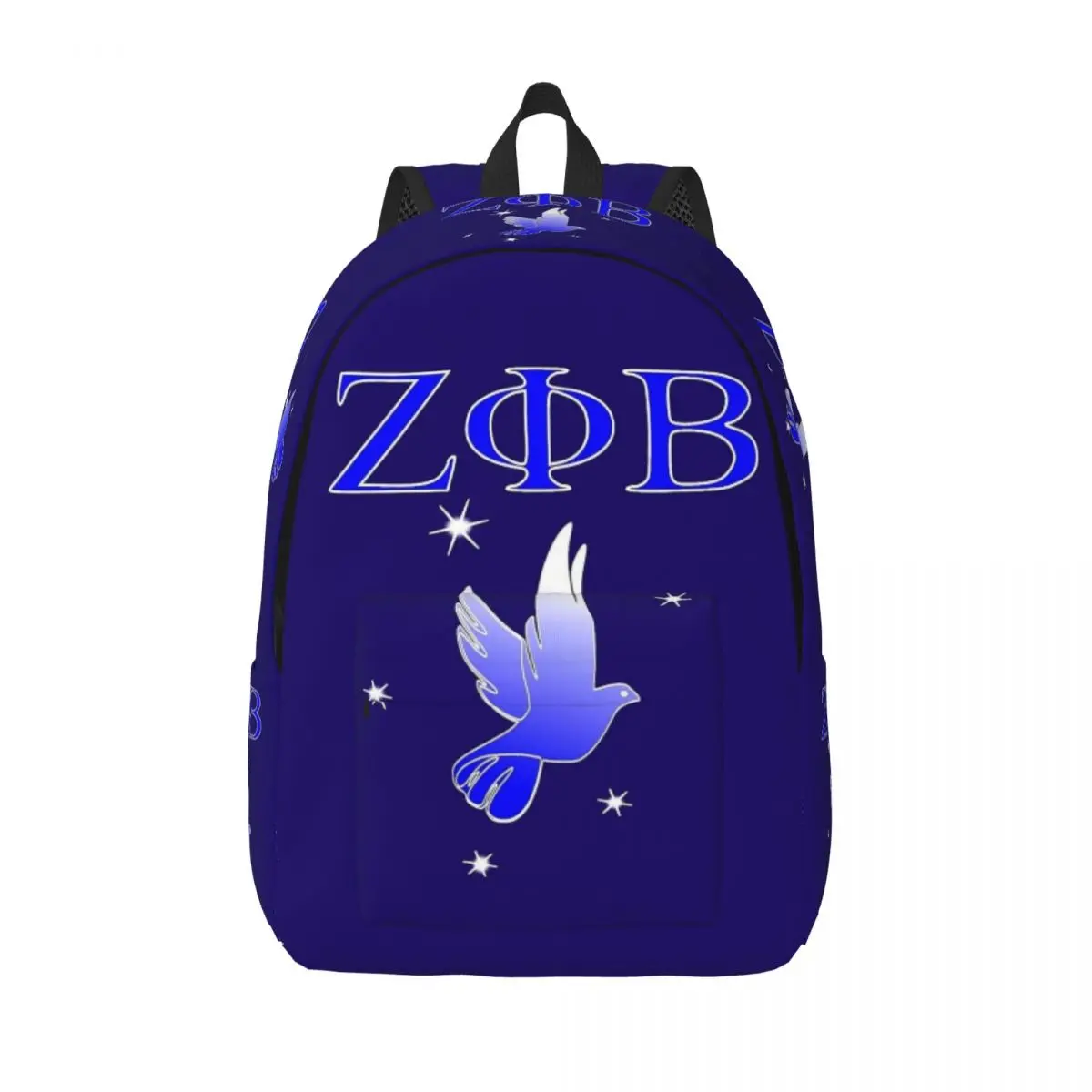 Zeta Phi Beta Backpack for Men Women Fashion High School Hiking Travel Daypack ZPB Sorority Logo Laptop Shoulder Bag with Pocket