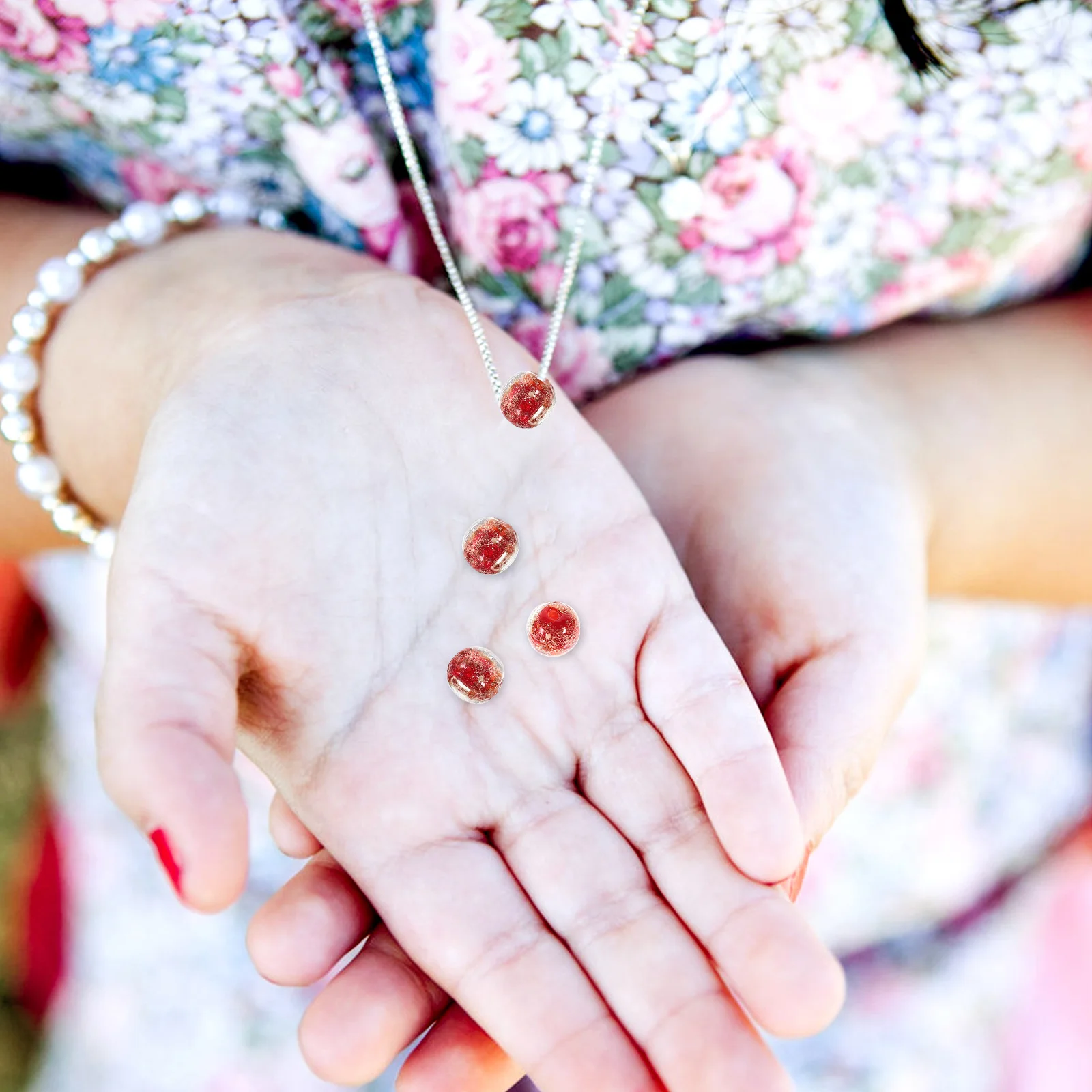 

60Pcs Night Glow Glass Beads Luminous Smooth Surface Large Hole Beads for Jewelry Bracelets Making Crafts Glass Bead