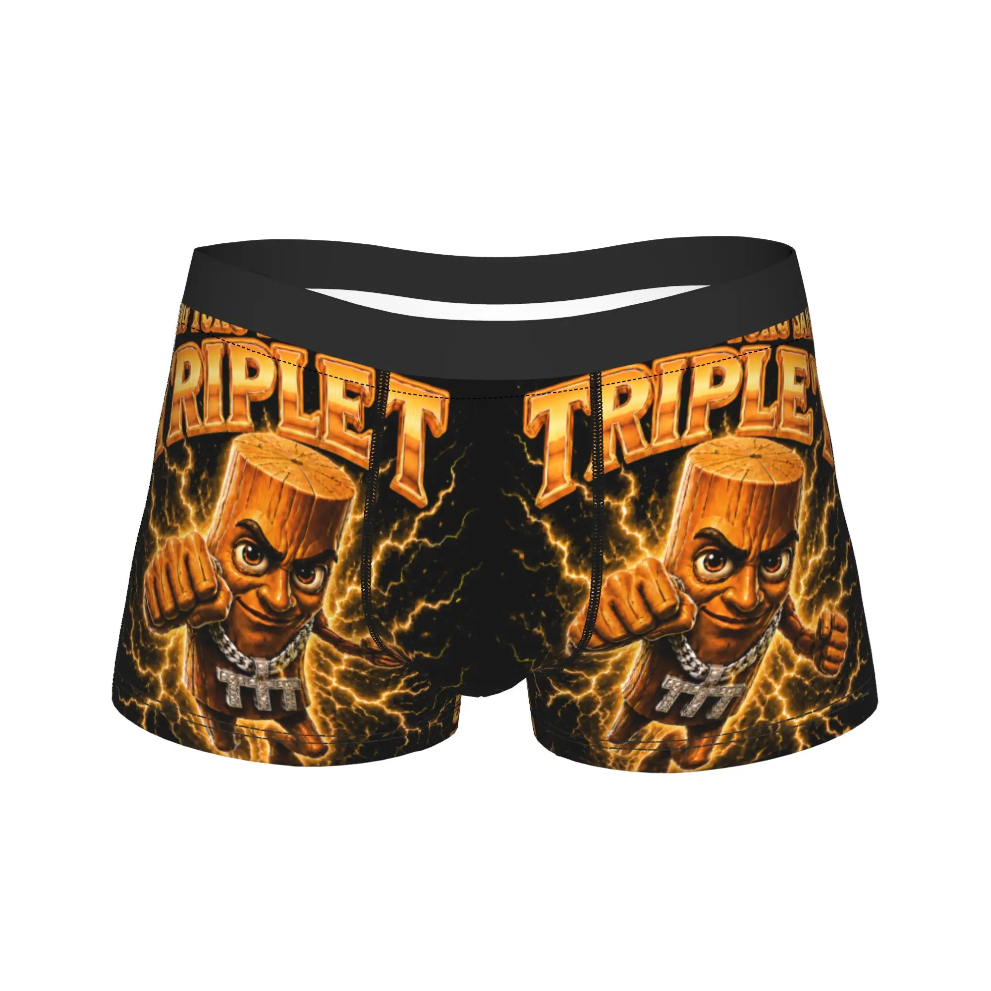 Triple T Tung Tung Tung Sahur Meme Underwear  Men's Panties Custom Breathable Boxer Shorts Quality Shorts Briefs Plus Size