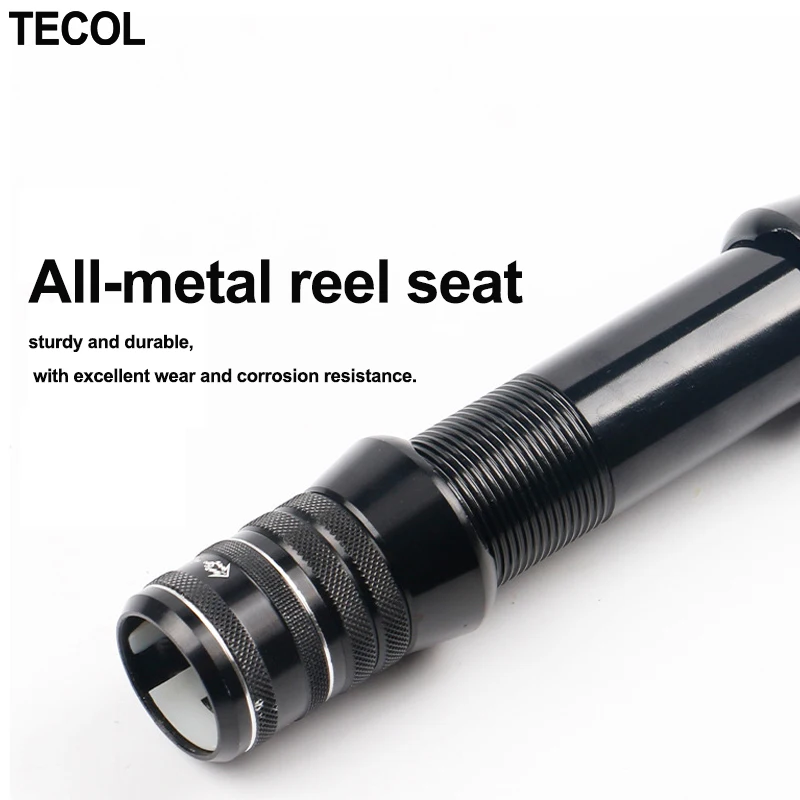 TECOL 16# 18# 20# Metal Fishing Rod Reel Seat Self-Locking Spinning Rod Bulding DIY Repair Hand Rock/Sea Rod view 2