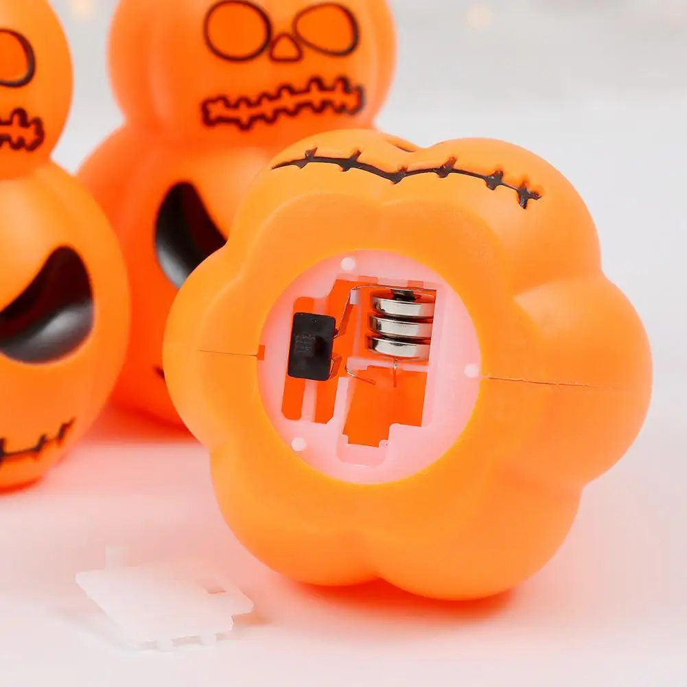 Led Pumpkin Lantern Halloween Stacking Pumpkin Light Decoration Led Glowing Pumpkin Ornament for Party Hanging Metal Ring Accent