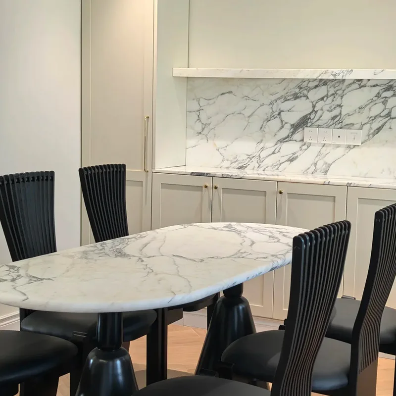 natural marble large white cabinets countertop dining table coffee table porch cabinet stairs villa