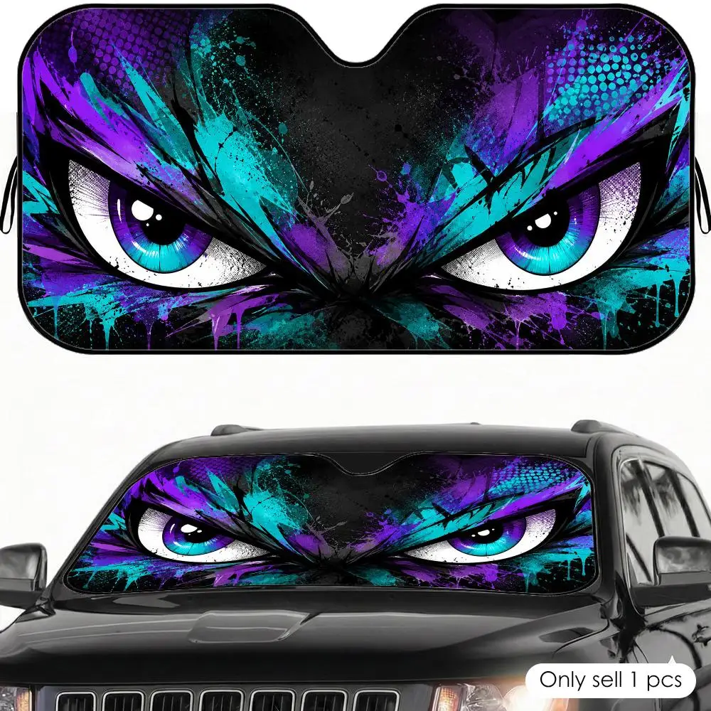 Angry Street Graffiti Sun Visor Car Sun Shade Front Windshield Coverings Blocker Auto Protector Window Visor Screen Cover