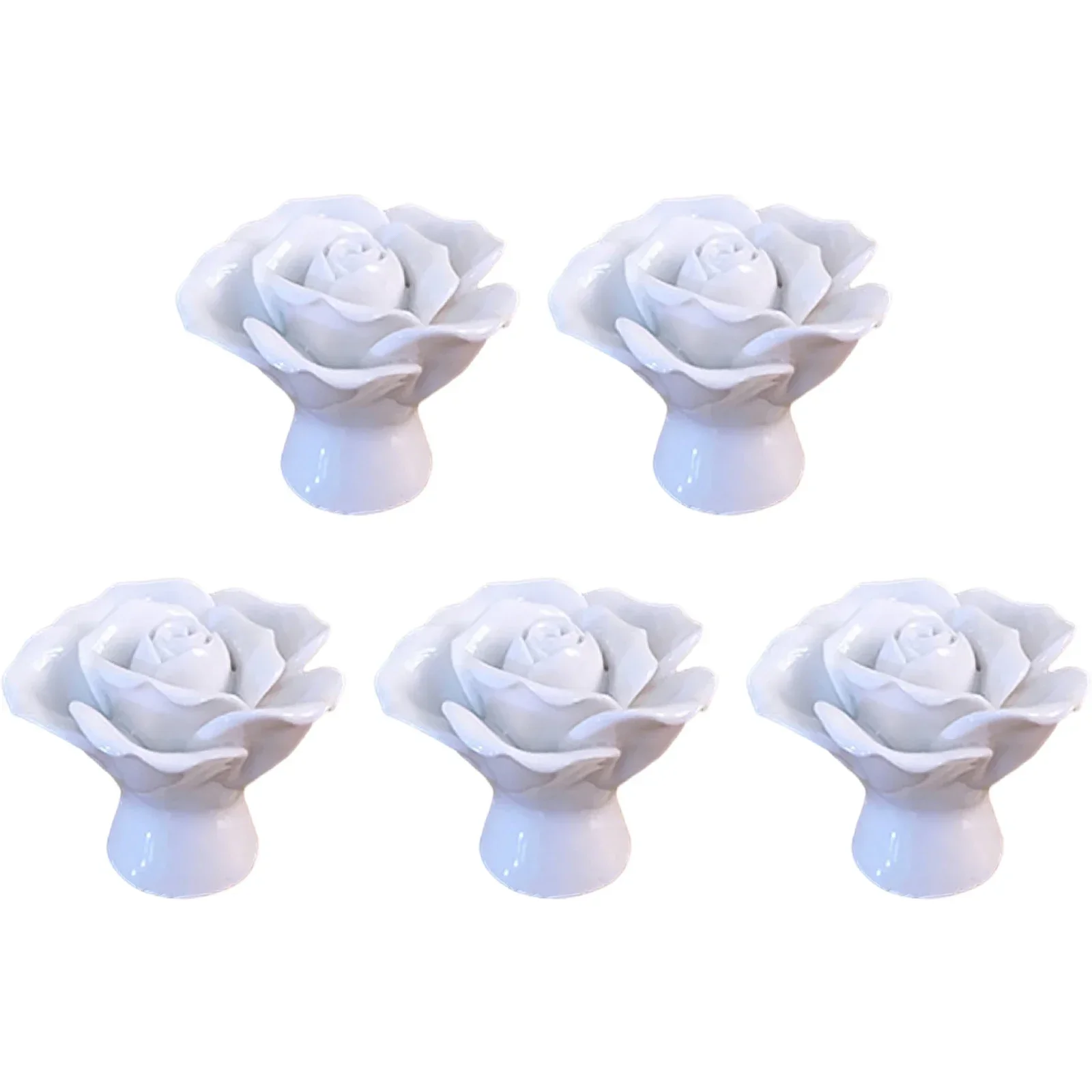 Rose Ceramic Cabinet Handles For Closet Drawer Cupboard Pulls Bathroom Door Knobs Furniture Kitchen Handle White Red Purple