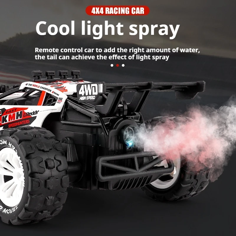 1:18 Four-Wheel Drive Remote Control High-Speed Car 2.4g Spray Racing Mountain Cross-Country Drift Car Racing Toy Car Boy'S Gift