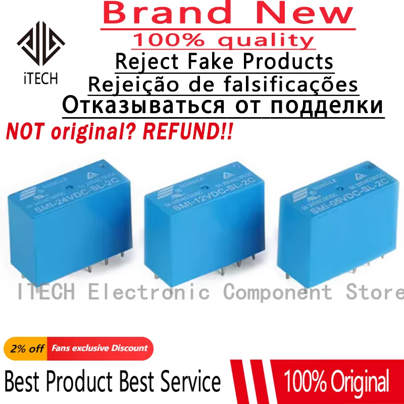 5-10PCS/Lot SMI-24VDC-SL-2C SMI-12VDC-SL-2C SMI-05VDC-SL-2C DIP-8 New Original Power Relay Two Open And Two Close