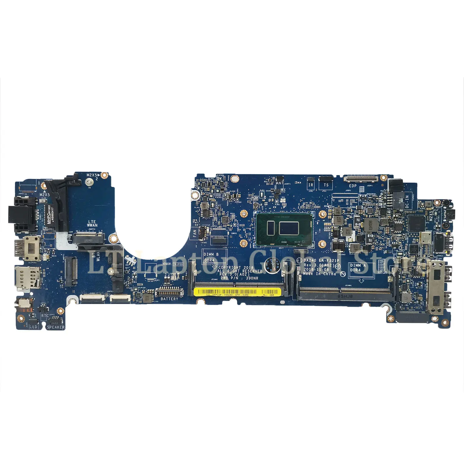 LA-F321P Mainboard For Dell Latitude E7490 7490 Notebook 0PP44F 0V05J5 03MK2N 02766V Laptop Motherboard i5 i7 8th Gen CPU