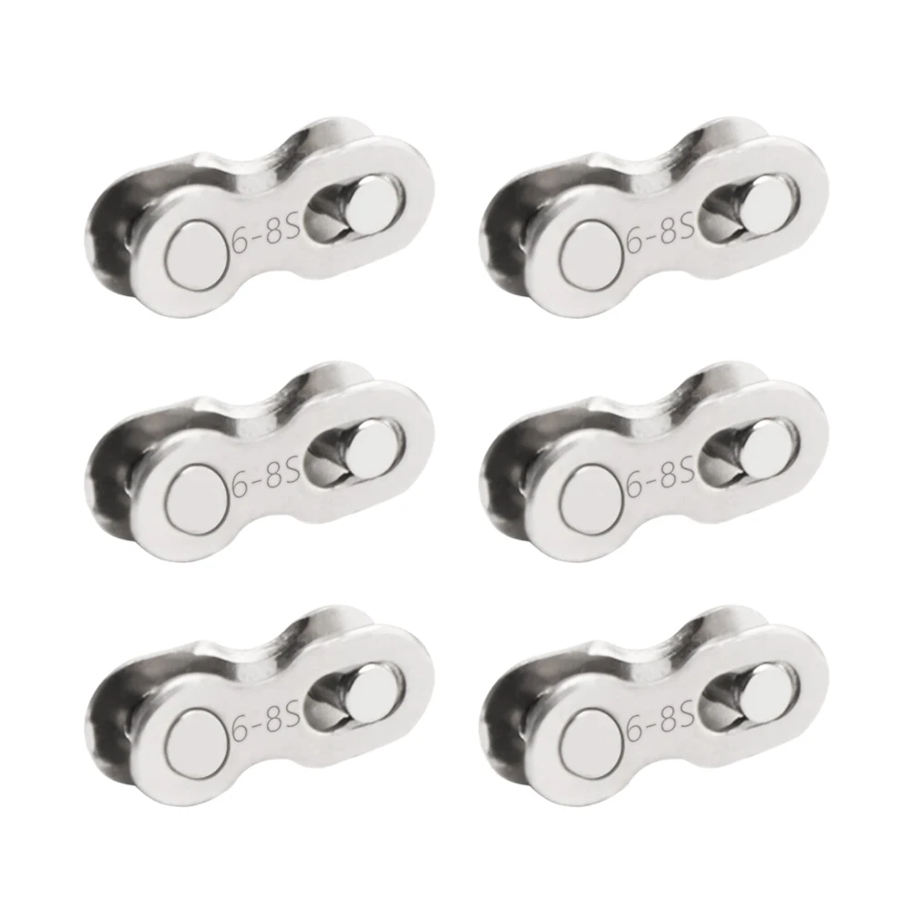 6pcs Bicycle Chain Connector Quick Release Link  High Carbon Steel Anti-Rust Electroplating for 6/7/8S Bike Easy Install Durable