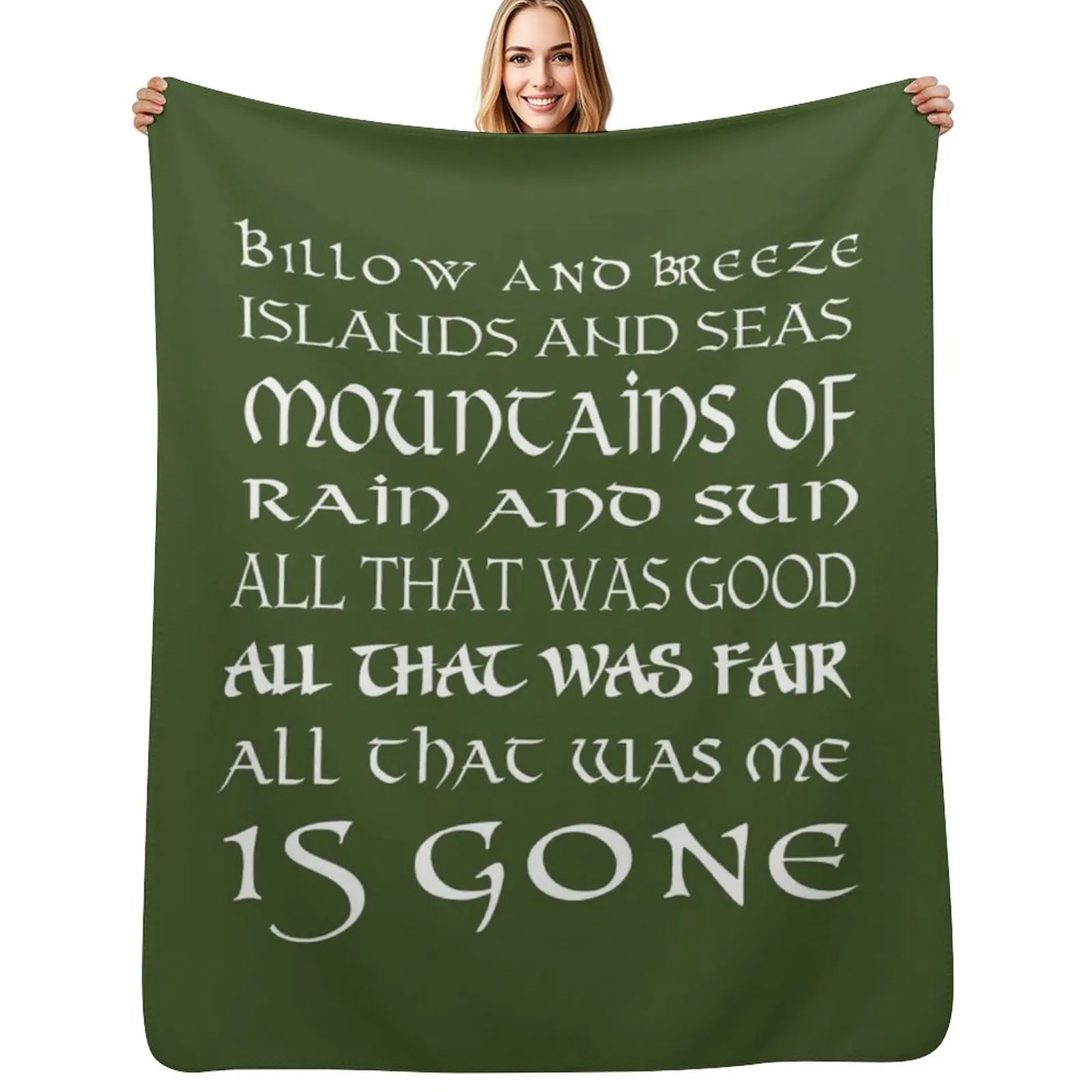 

Outlander Typography Song Quote Throw Blanket Warm Napping Blanket for Office Couch Bed
